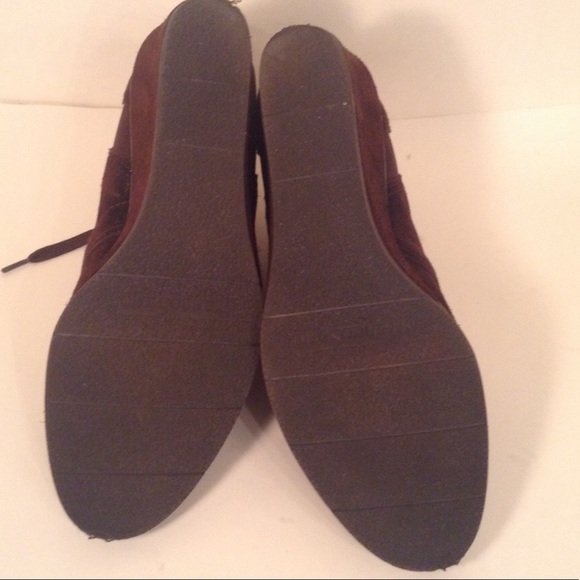 Franco Sarto Armelle Brown Leather Wedge Booties - Picture 3 of 5